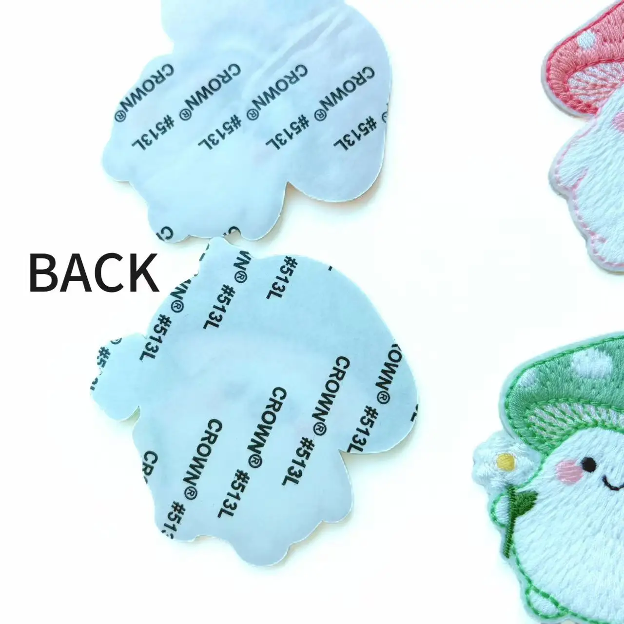4PCS Mushroom Embroidered Patches Self-Adhesive, Cute Vibrant Cartoon Iron-Free Fabric Stickers, DIY Clothing Bags Decoration