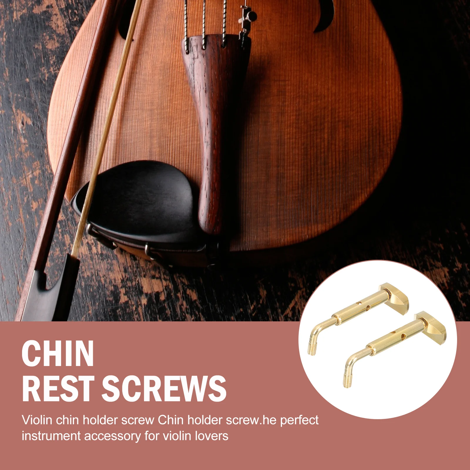 

2Pcs Violin Chinrest Screws Metal Rustproof Replacement Fittings Professional Repair Tool Violin Parts Accessories