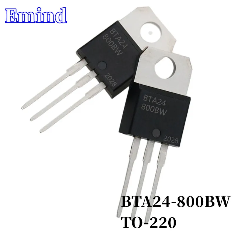 5Pcs BTA24-800BW BTA24 Thyristor TO-220 24A/800V DIP Triac Large Chip