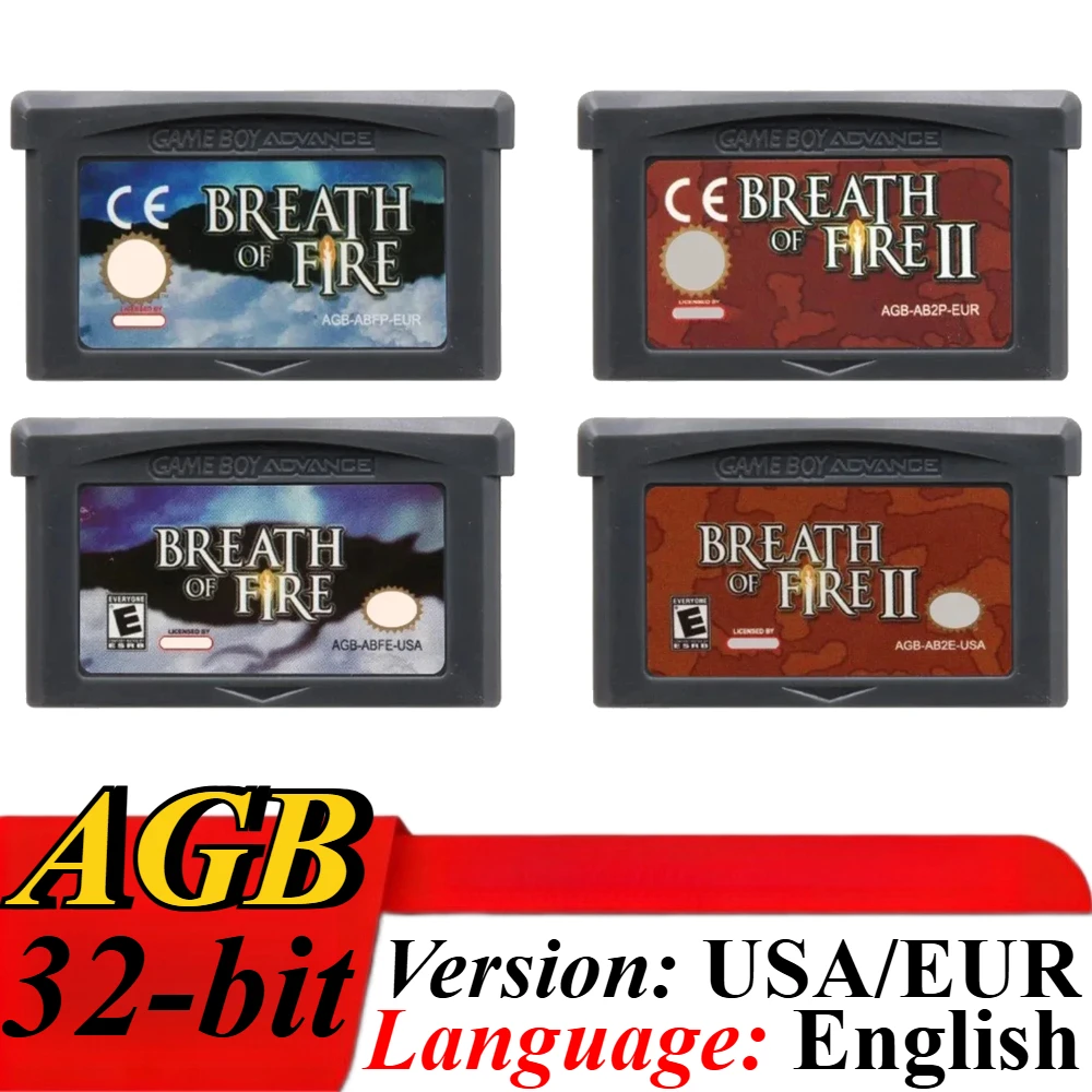##Hot Breath of Fire Series GBA Game 32-bit Video Game Cartridge Console Card Breath of Fire 2 for GBA NDS USA/EUR Version