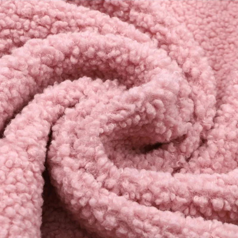 160cm Wide Thickening Lamb Wool Lamb Cashmere Fabric Soft Warm Granules Coral Fleece Coat Lining Plush Doll DIY Apparel Fabric