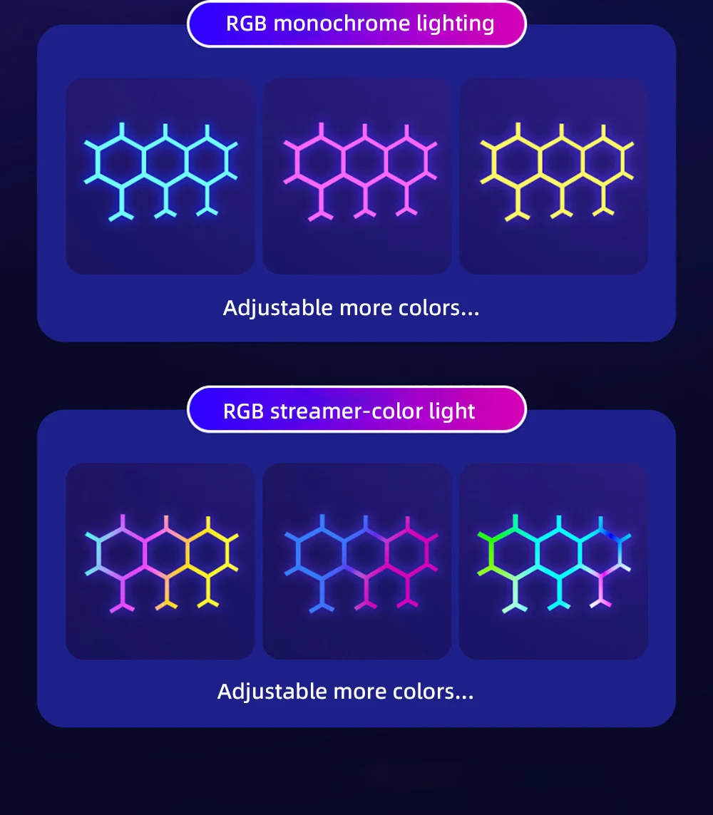 Imagem -05 - Triangular Splicing Lights Rgb Symphony Lâmpadas Quantum Branch Faça Você Mesmo Decoração Jogo tv Fundo Atmosfera Led Night Lights