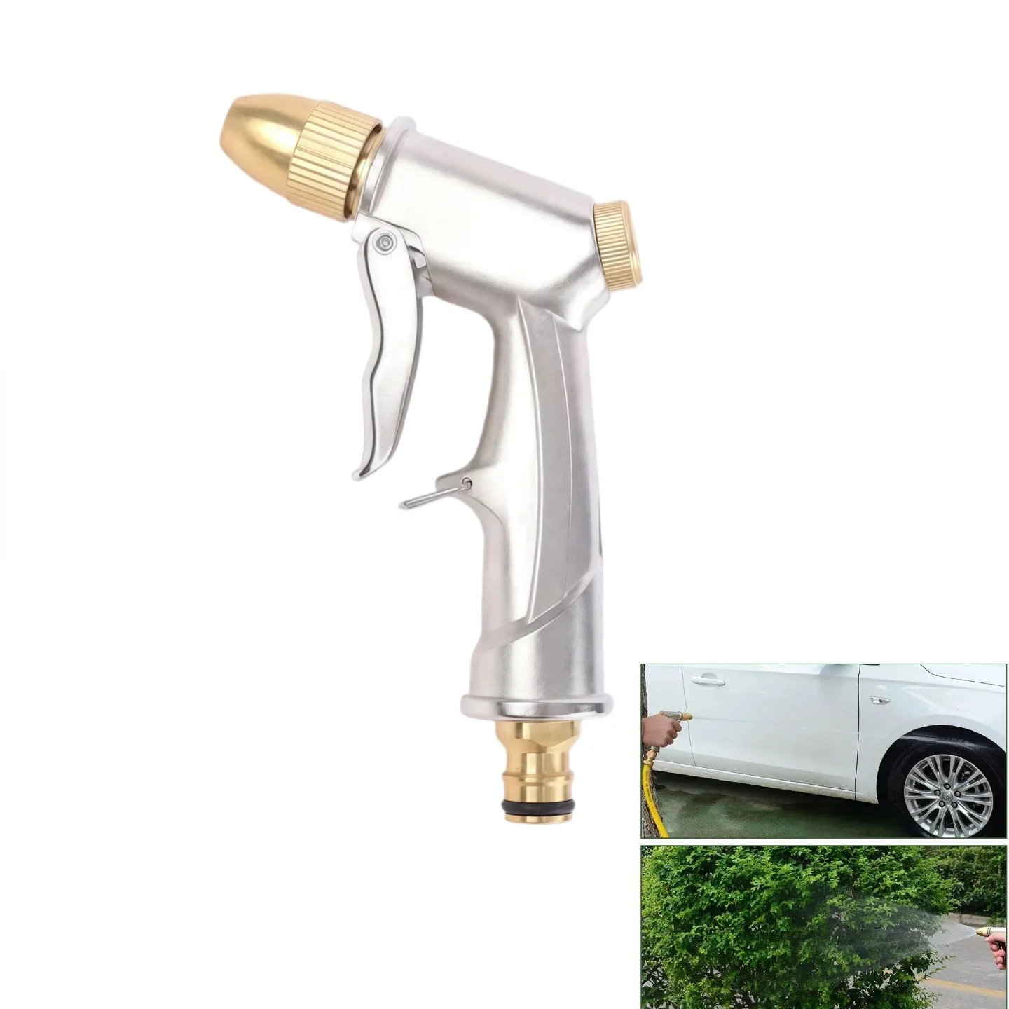 Hochdruck-Wasserspritzpistole mit Metall-Messingdüse für Gartenschlauch, Rasen, Autowäsche, Sprüher, Sprinkler, Autowaschwerkzeug, Wasserpistolen XY00