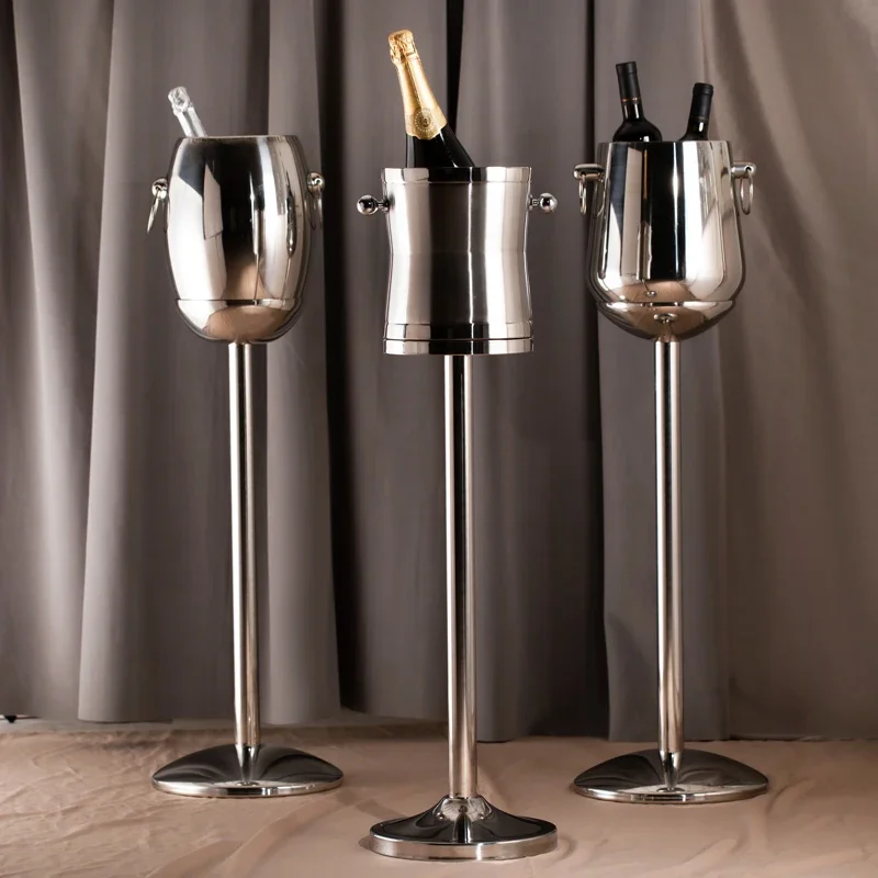 High-end double-layer champagne barrel set, floor ice bucket, home bar, KTV wine cooler, soft decoration design