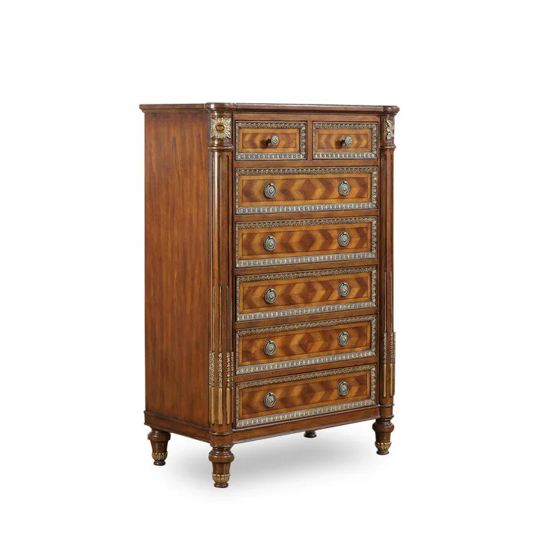 

Mahogany European-style seven-chest cabinet, bedroom storage cabinet, storage drawer cabinet