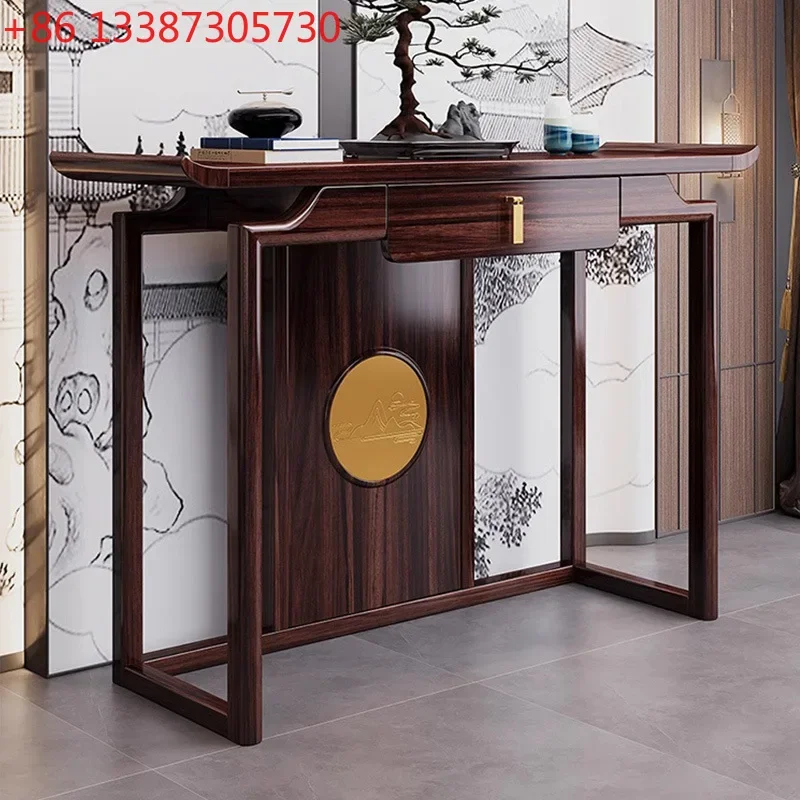 

Черный деревянный пристенный стол из массива дерева в стиле китайского дзен, легкий люкс, для прихожей.