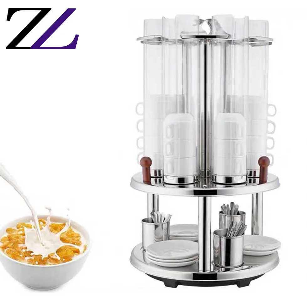 Office Restaurant Hotel Banquet Automated Rotating Water Ceramic Tea Cup Cake Plates Display Stand Holders Coffee Cup Dispenser