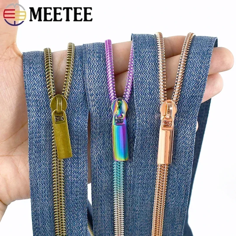 2/3/5M 5# Nylon Zipper Tape with Zip Puller Slider For Sewing Bag Garment Coil Zippers Closure Zips Repair Kit Accessories