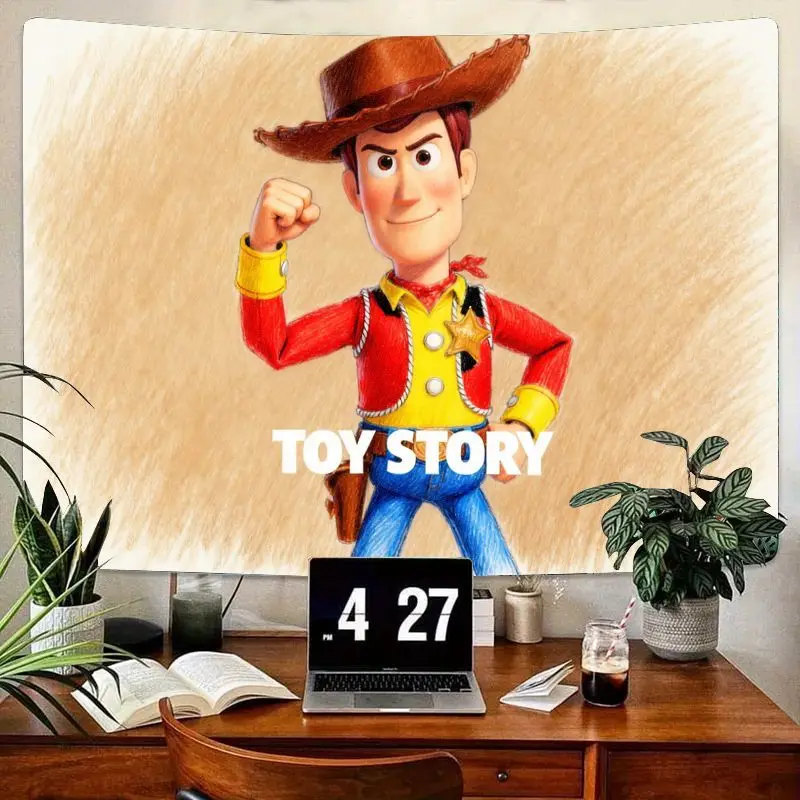 

1 шт. Disney Pixar История игрушек Вуди ковбойский гобелен полиэстер Настенный декор детская спальня гостиная подарок для фанатов