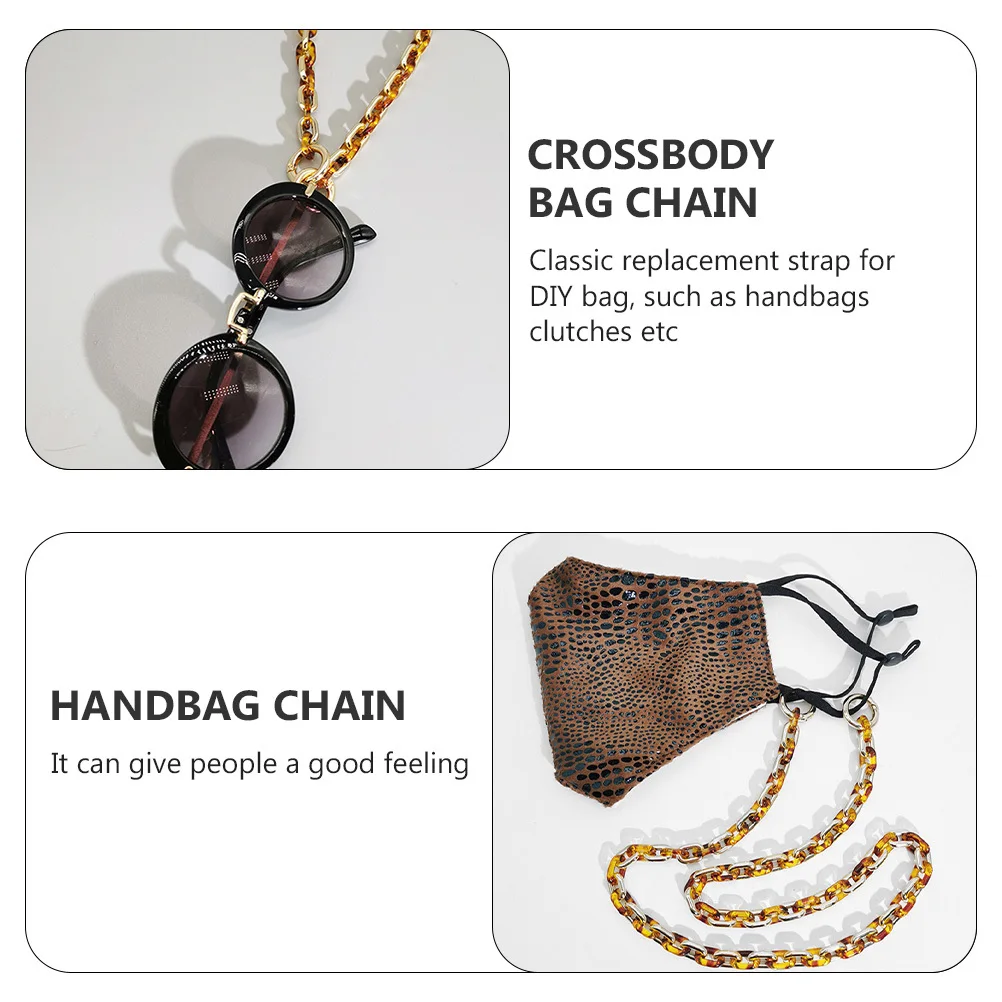 1 قطعة ليوبارد طباعة سلسلة النظارة حقيبة يد سلسلة ملحق حقيبة كروسبودي استبدال حزام الاكريليك حقيبة الملحقات