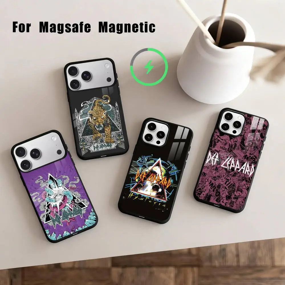 

Hot R-Rock band D-Def L-Leppard Phone Case For iPhone17,16,15,14,13,12,11 Plus,Pro Max Magnetic For Magsafe Wireless Charging