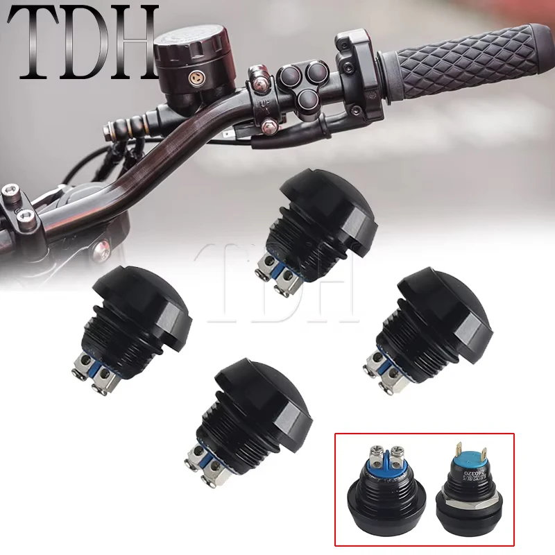 12mm Push Button Switch Self-locking Latching Momentary Reset Waterproof Button for Harley Honda BMW Cafe Racer Bobber Chopper