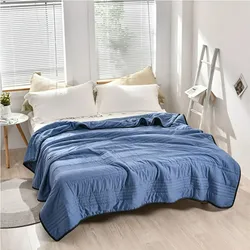 High Quality Style Solid Color Washed Cotton Quilt Single Washed Cotton Bedding Student Dormitory Bed Linen Duvet Set Bed Suit