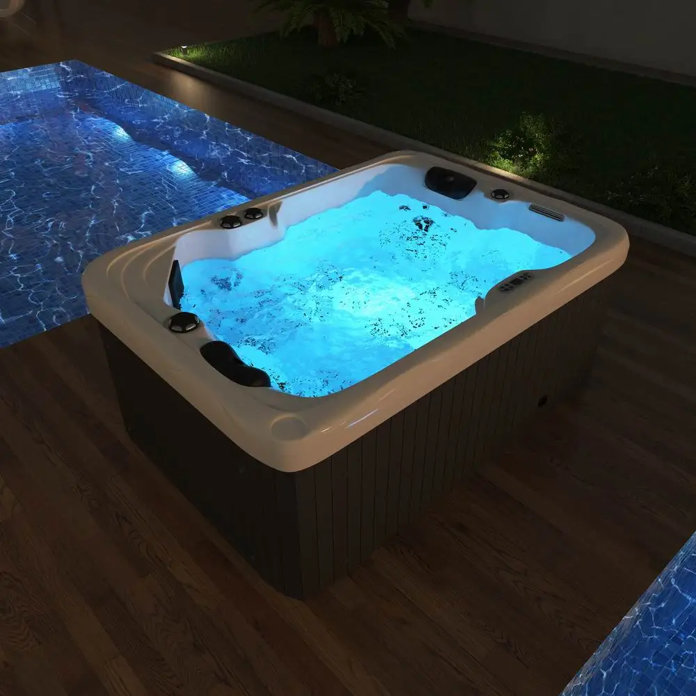 Jacuzzi Exterior para 2 Personas en Venta, Bañera de Hidromasaje de Acrílico de Lujo, Económica y Elegante, para Jardín o Gazebo, con Sistema Balboa