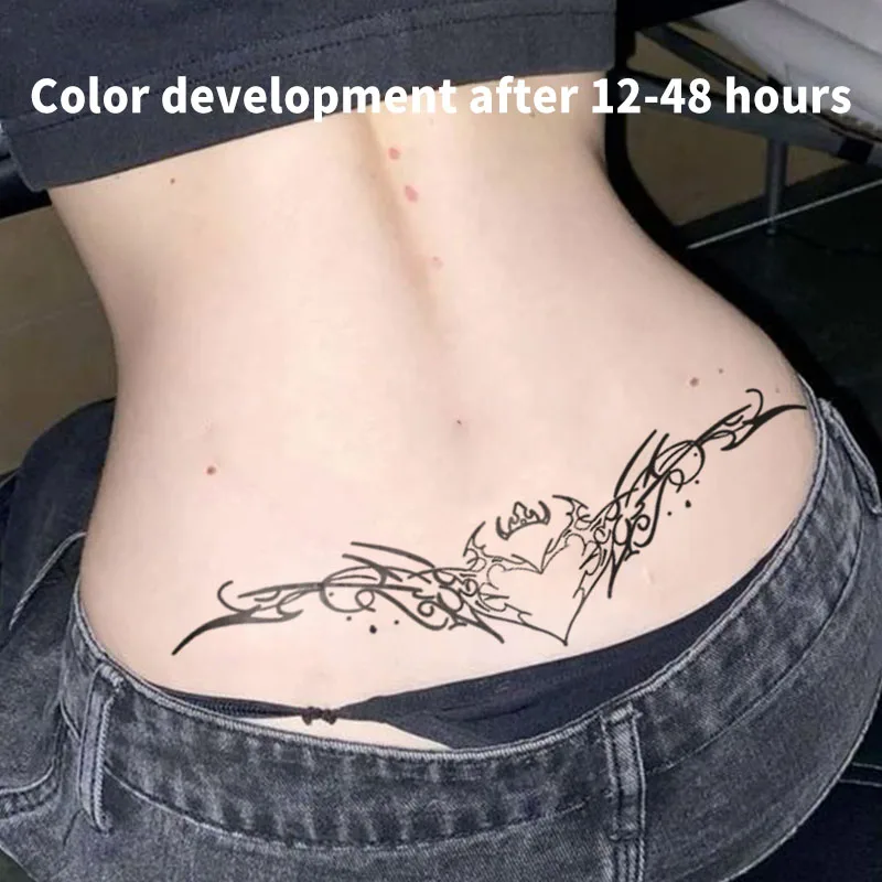 Bohemian Sexy Charm Chest Herbal Juice Tattoo Patch Temporary Tattoos Waterproof Durable Waist Fake Tattoo Party Gift Y2K