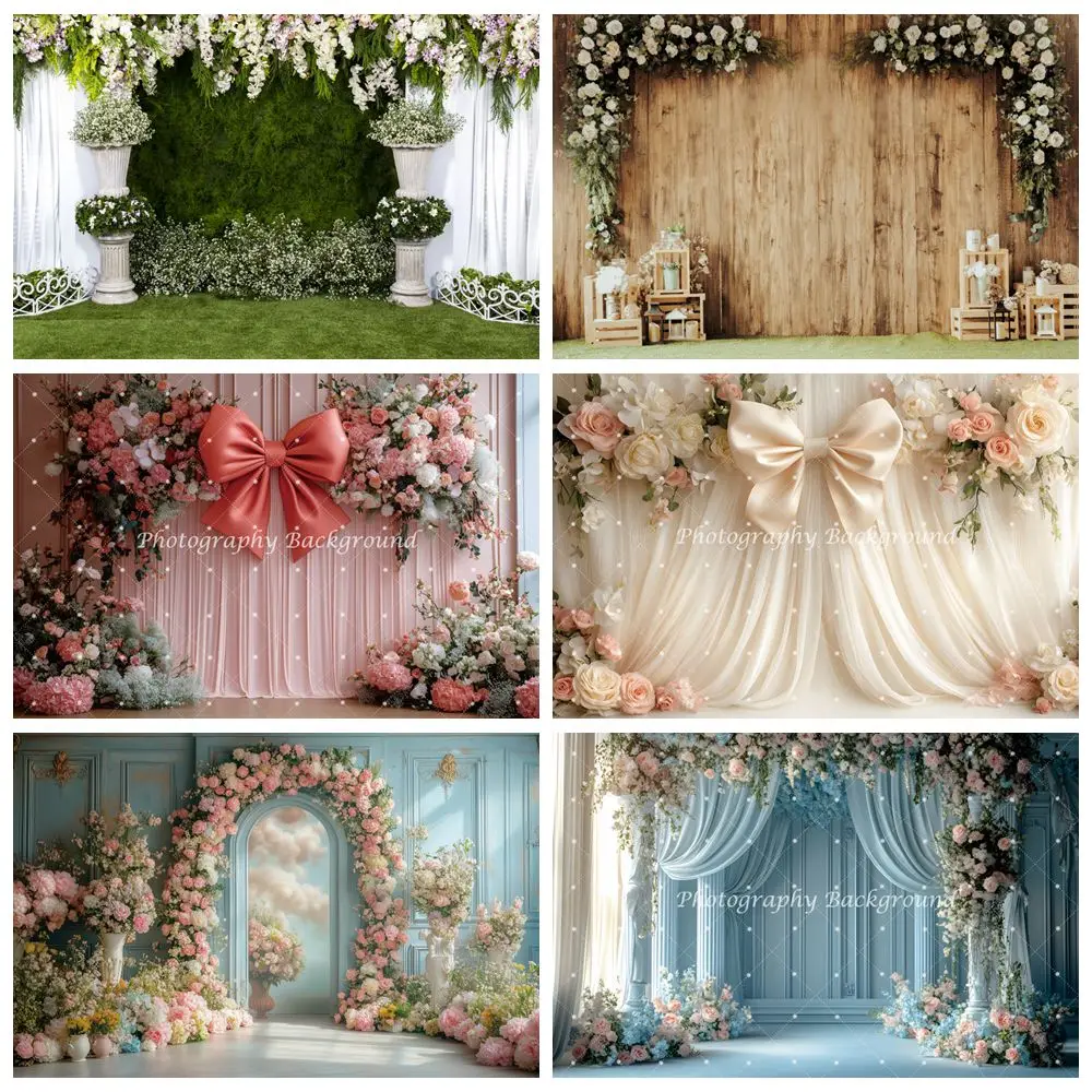 

Wedding Backdrop Floral Flowers Bridal Shower Engagement Ceremony Party Photography Background Wall Decor Photo Studio Props