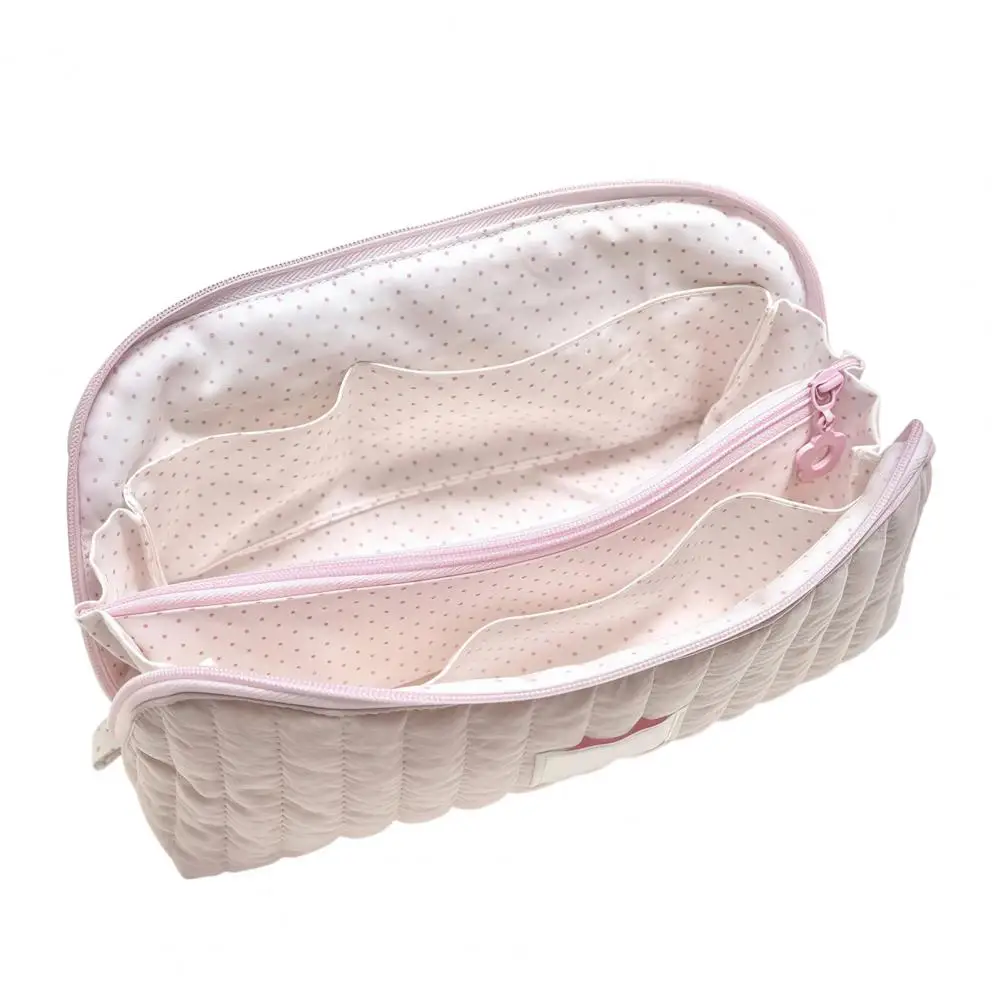 Portable Travel Makeup Bag Shell Shape Pencil Pouch with Multiple Compartments Capacity Desk Organizer Durable Stationery