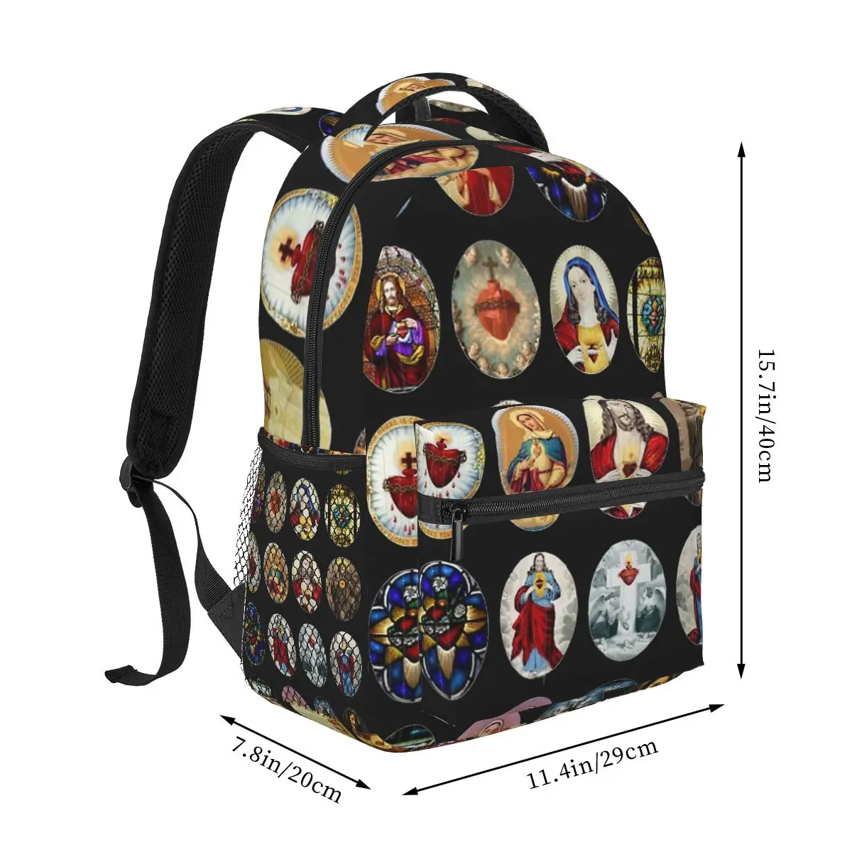 Sacred Heart Of Jesus & Mary Backpack for Girls Boys Travel RucksackBackpacks for Teenage school bag