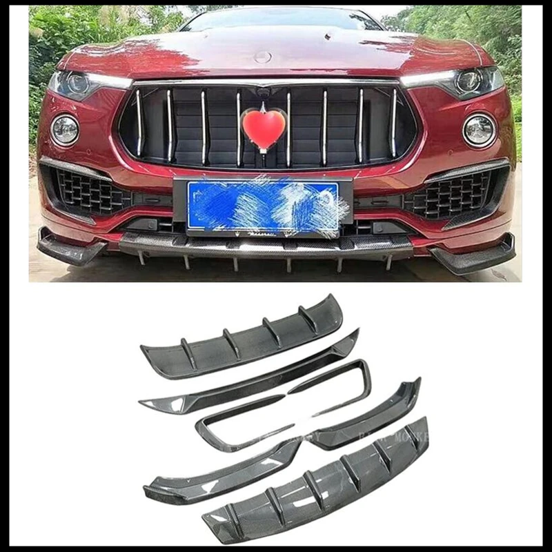 For Maserati Levante 2016-2023 Real Carbon Fiber Front Lip Spoiler Rear Diffuser Kit Splitters Refits Modification Parts