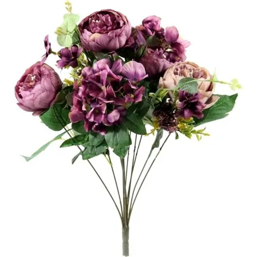 Nettenevime Artificial Flower Pearl Peony Erengul Big size Purple