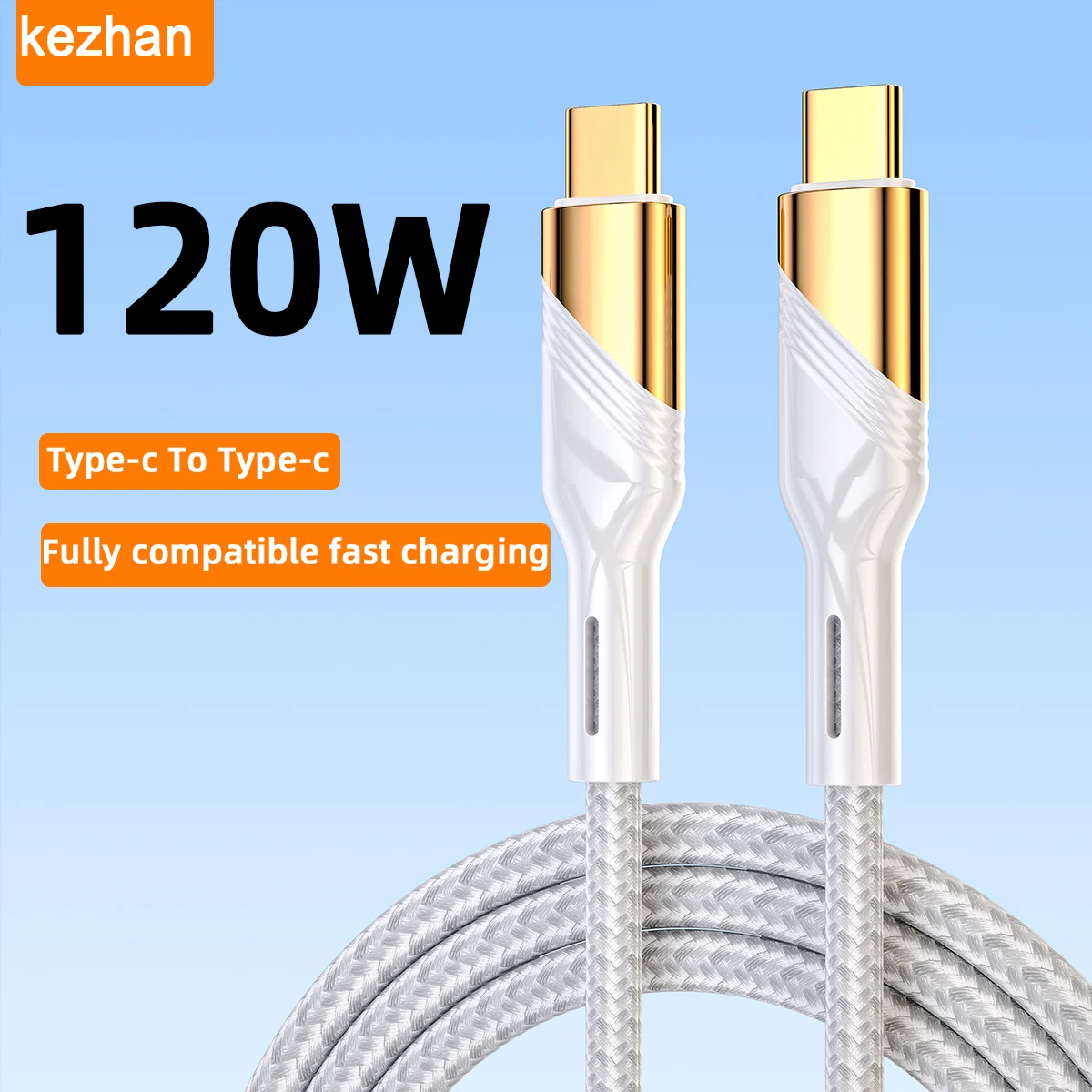 DP fast charging data cable - dual type-C charging USB to type-C mobile phone charging cable, 1/2 meter long