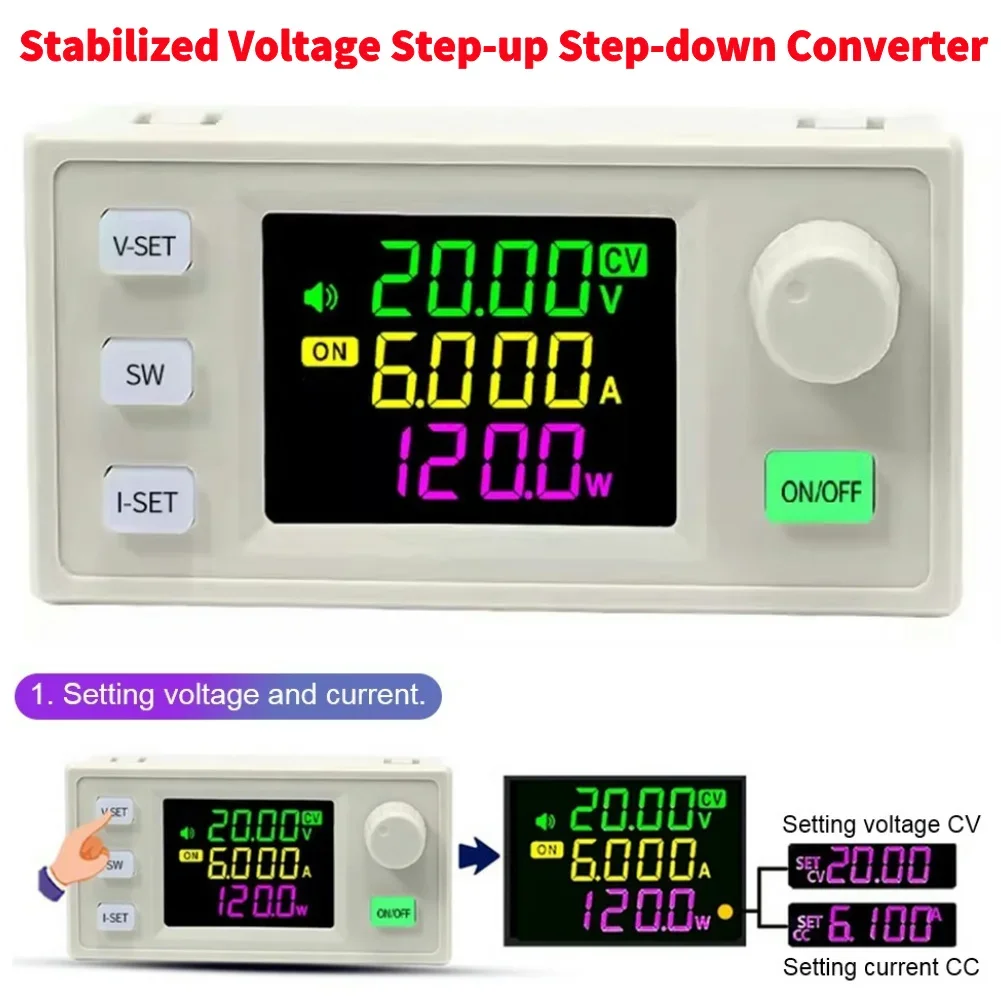 SK120X CNC DC 6-36V To 0-36V DC Regulated Power Supply Stabilized Voltage Step-up Step-down Converter with LCD Display 120W USB