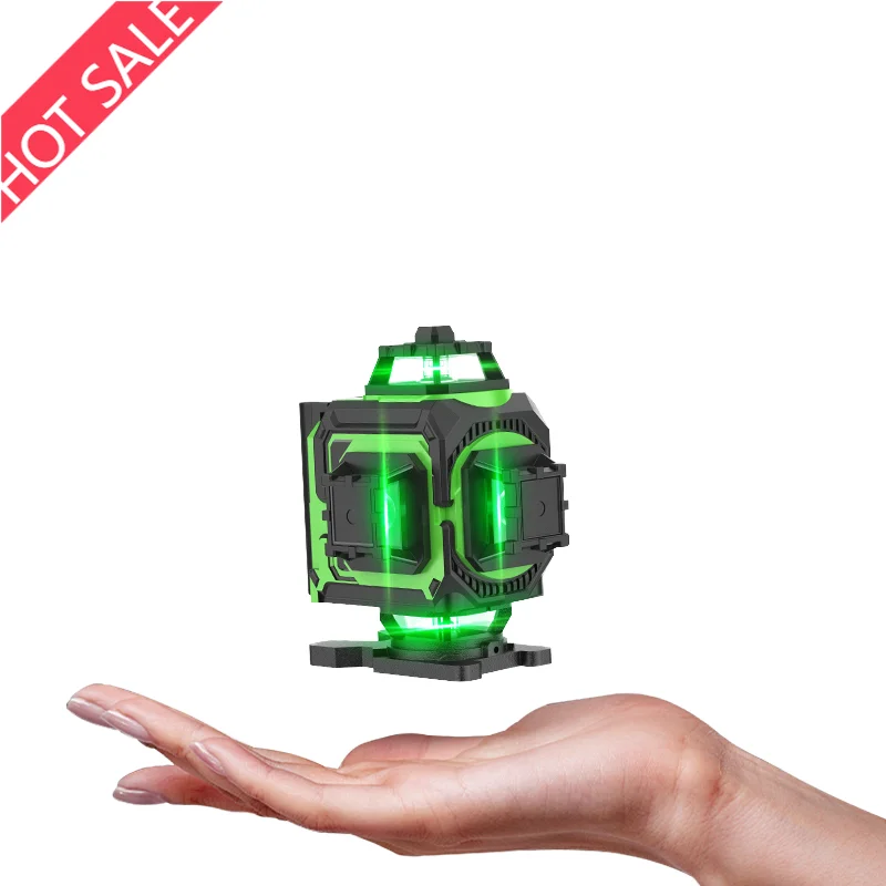 4D 16 Line 360°Green Beam Rotary Laser Level,Industrial Grade,Lithium Battery Power Supply,Self-leveling Cross Line Laser