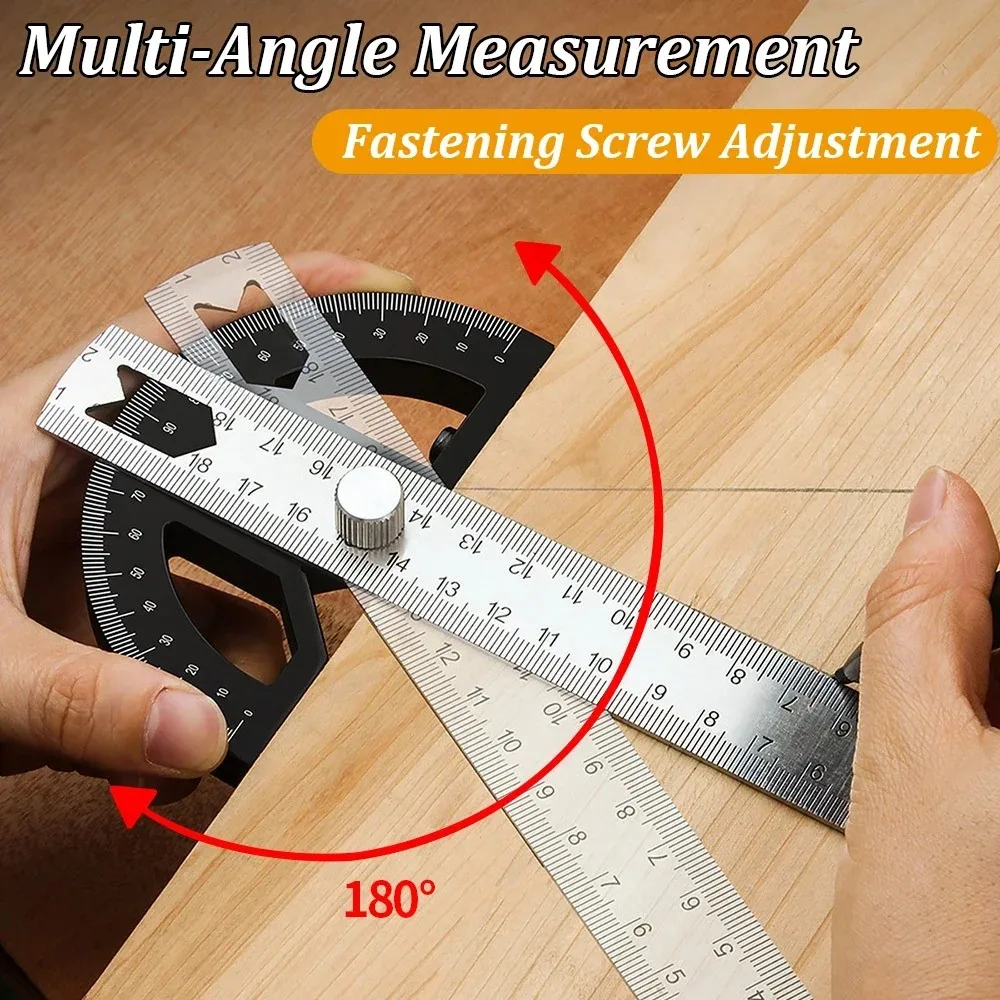 8/12 Inch 180 ° Aluminum Alloy Multifunctional Angle Gauge Goniometer Ruler Precision Multi-angle Measurement Tools Protractor