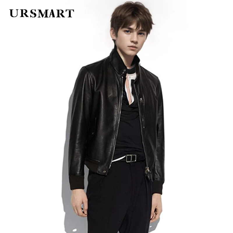 Men's High-Quality Classic Leather Jacket - Spring & Autumn New Products British Fashion Custom Short Sheepskin Design