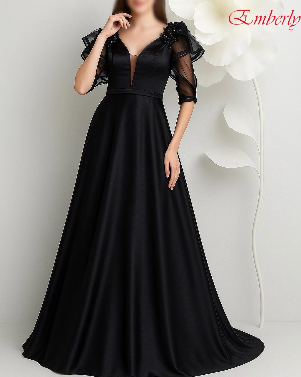 

Customized A-Line V-Neck Elegant Formal Evening Dress and High Quality Delicate Party Gowns Fashion Temperament Prom Dresses