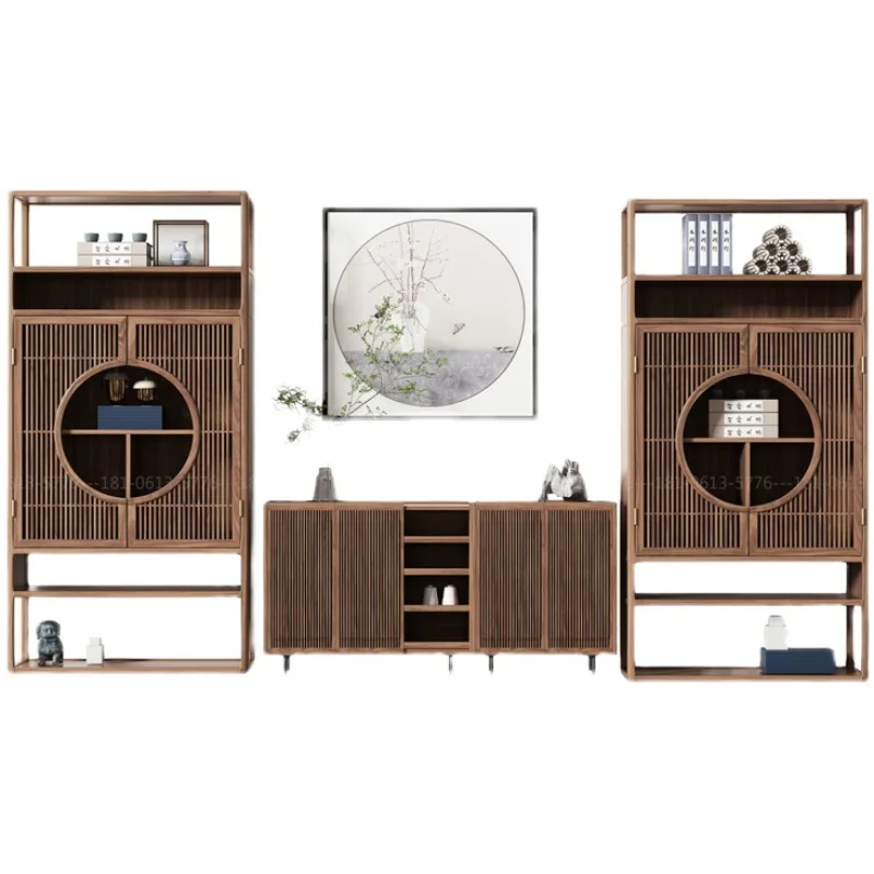 

Customizable retro solid wood bookcase, combination