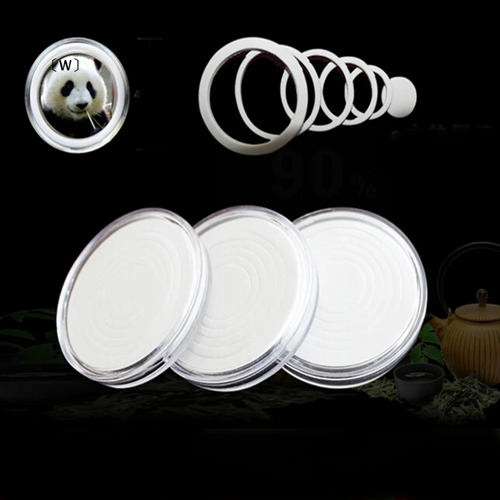 ieniaW Parque10 Stück 45 mm angewandte transparente runde Hüllen Münzaufbewahrungskapseln Halter runder Kunststoff SeptumWinter1 Maleta