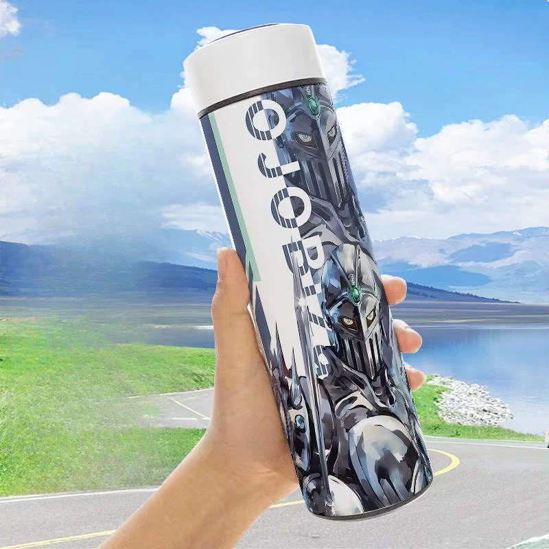 JoJo's Bizarre Adventure Kujo Jotaro Termos Baja Tahan Karat Kapasitas Besar Warna Cerah Baru, Cangkir Minum Portabel untuk Pelajar