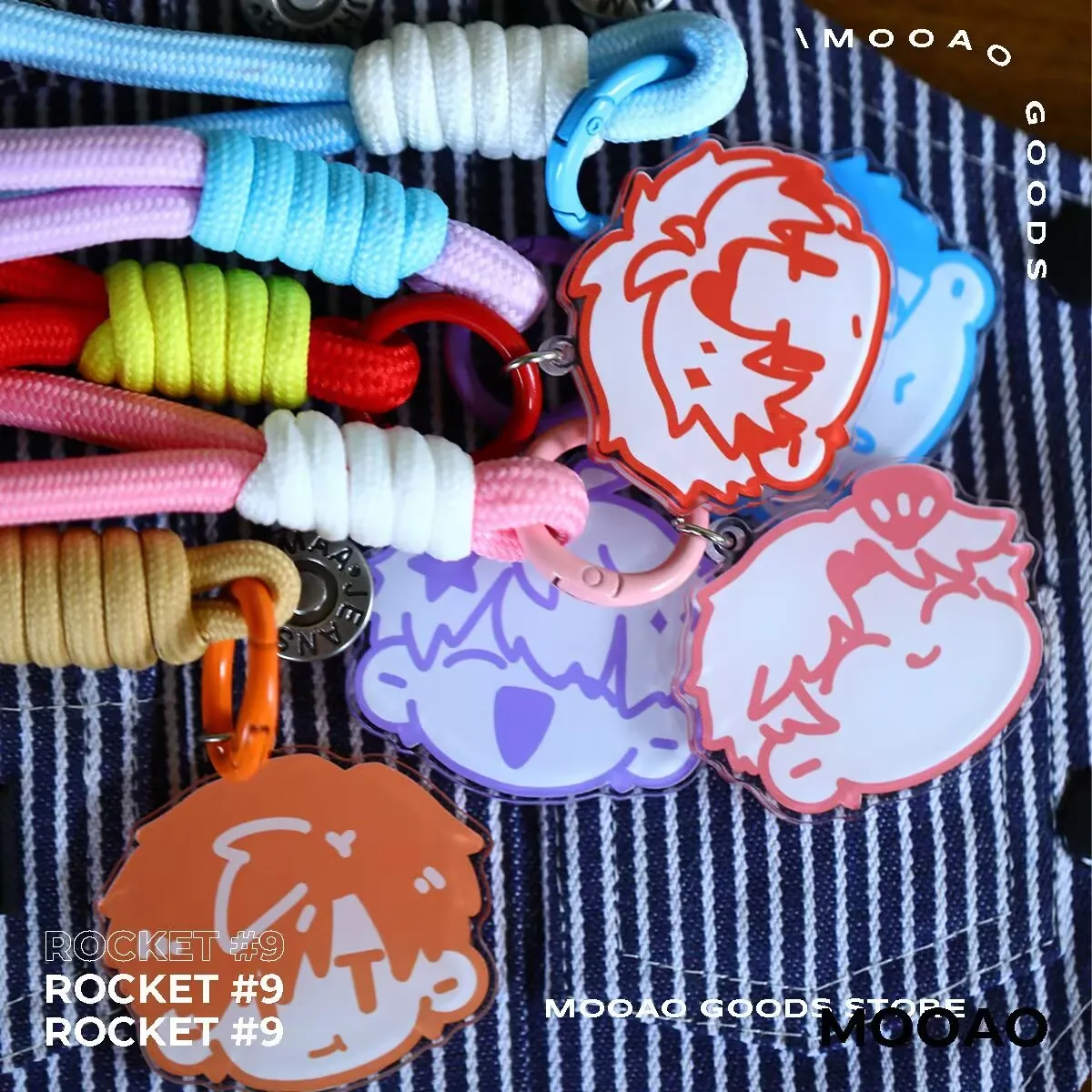 "Love and Deep Space, original fan art acrylic keychain pendant of 'Qi Yu Shen Xing Hui Li Shen Qin Che Xia Yi Daytime'.