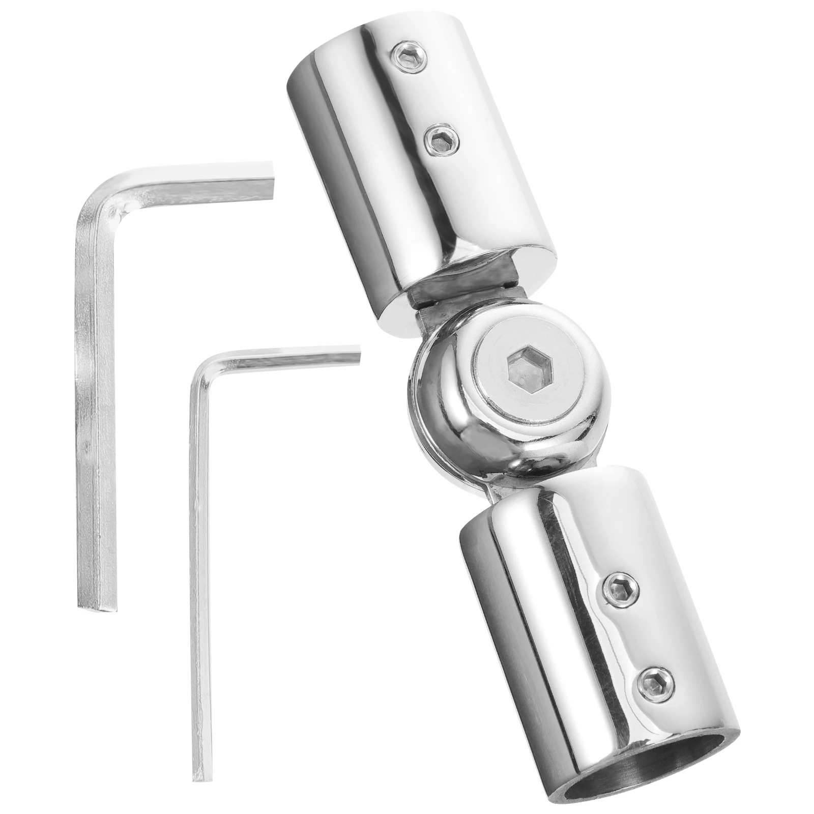 

Stainless Steel Round Tube Connector 19mm Bright Flexible Adjustable Corner Curtain Rod Bracket Zinc Alloy Heavy Duty Hinged