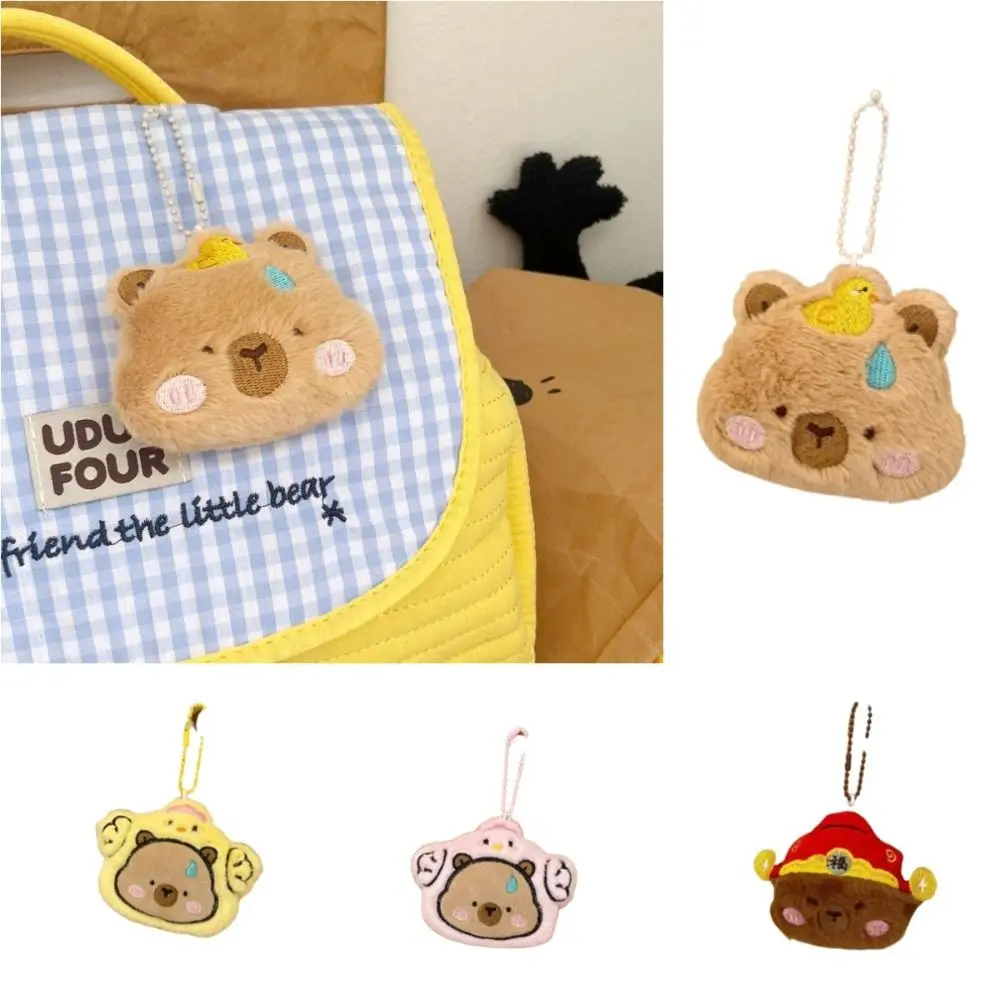 Simulatie Capibara Capibara Pluche Hanger Doek Pop Cartoon Capibara Pluche Sleutelhanger Leuke Zachte Capibara Plushie Pop