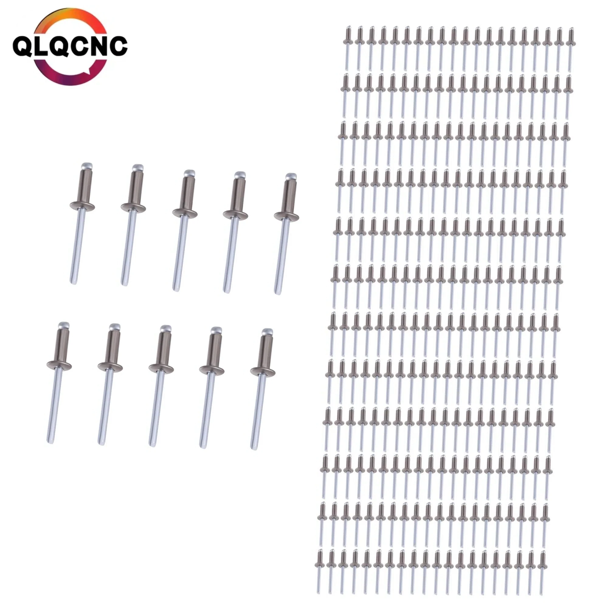 250pcs Stainless Steel Mandrel Exhaust Rivets Dome Head Blind Rivets Steel Handle 3/16