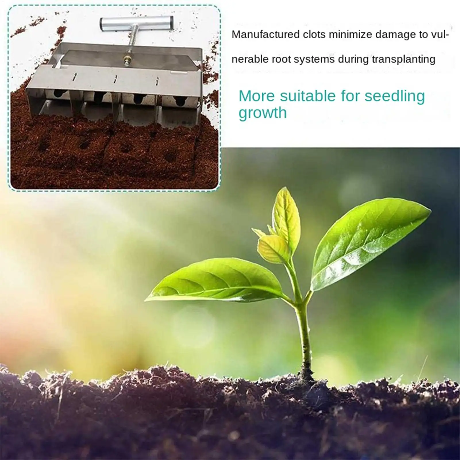 Soil Blocker Ergonomic Anti-Slip Handle Planting Aid Soil Block For Seeding Start For Lettuce Vegetables Flowers Yard Farm