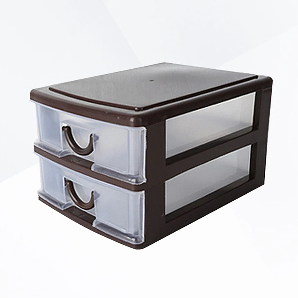 

2 Layer Stationery Desk Storage Box Desktop Organizer with Lid Multifunction Office