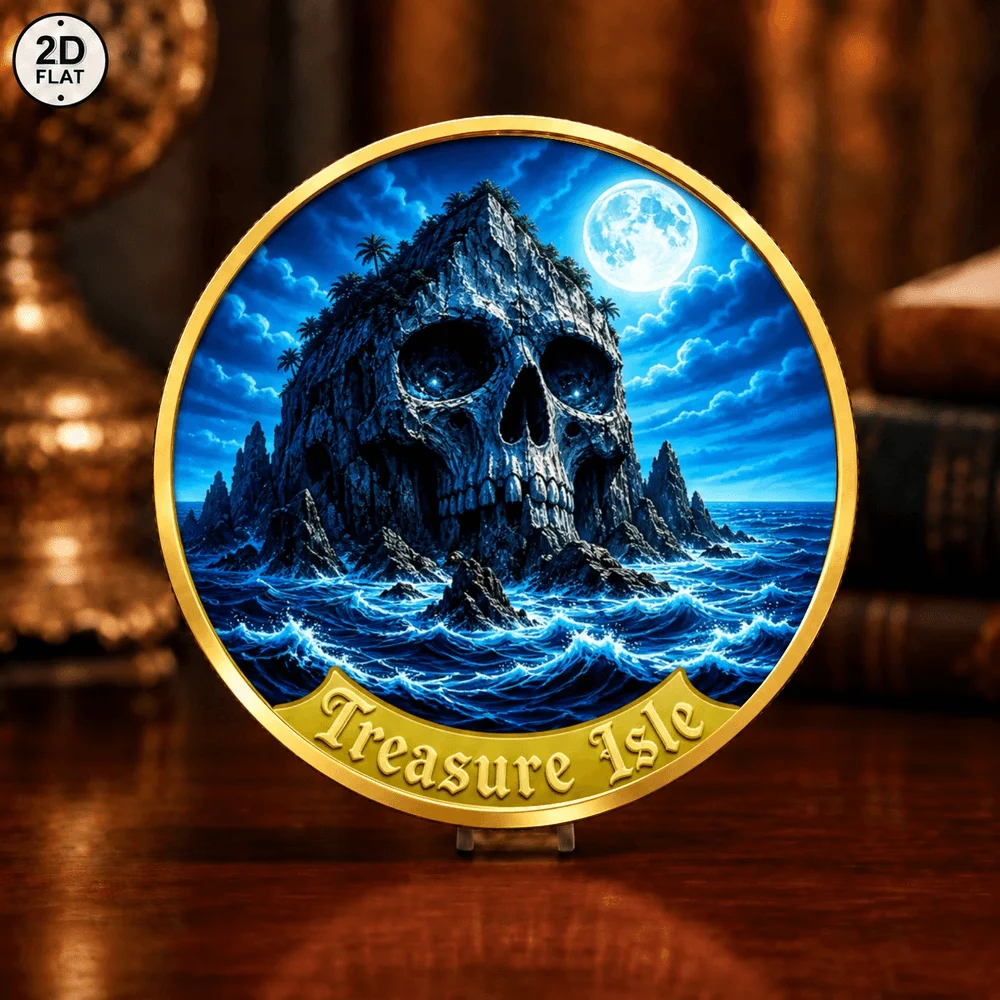 1pc Siren Song Sea Mermaid Metal Challenge Coin Pirate Myth Mermaid Skull Island Commemorative Medal Fantasy Collectible Gifts