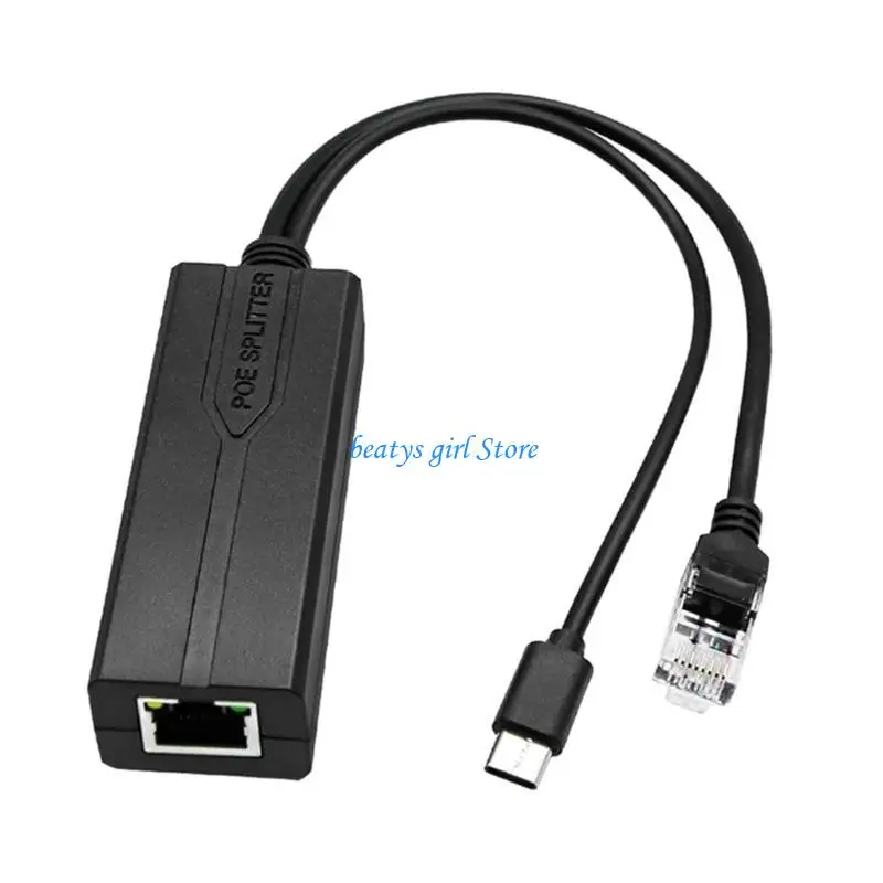 

C7AB Small USB C POE Splitter USB C 5V Active PoE to USB C Adapter, 48V Input to 5V Output for Surveillances Cameras