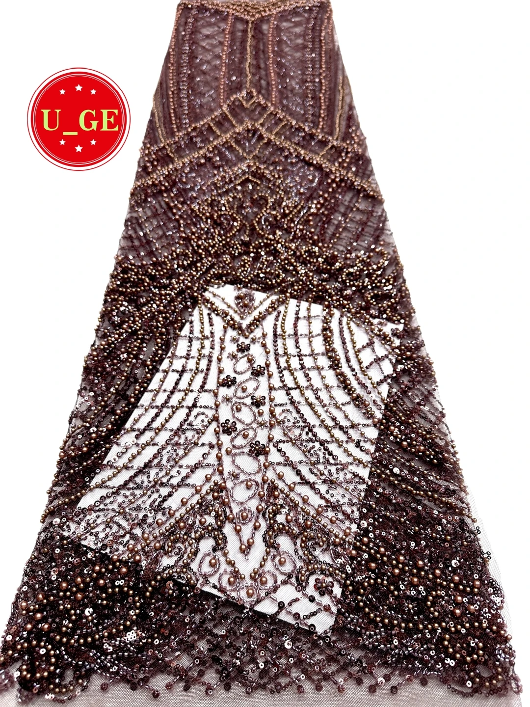 

2026Delicate Beaded Tube Lace Fabric-Best Quality&Very Soft Mesh Lace with Stones for Evening Party Dresses (Hot Sales)U_GE8356