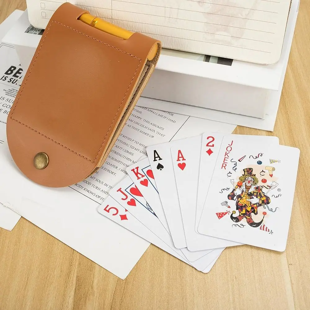 Game Supplies Leather Travel Cribbage Board Portable Pocket Game Scoring Boards 2 Track Card Game Board