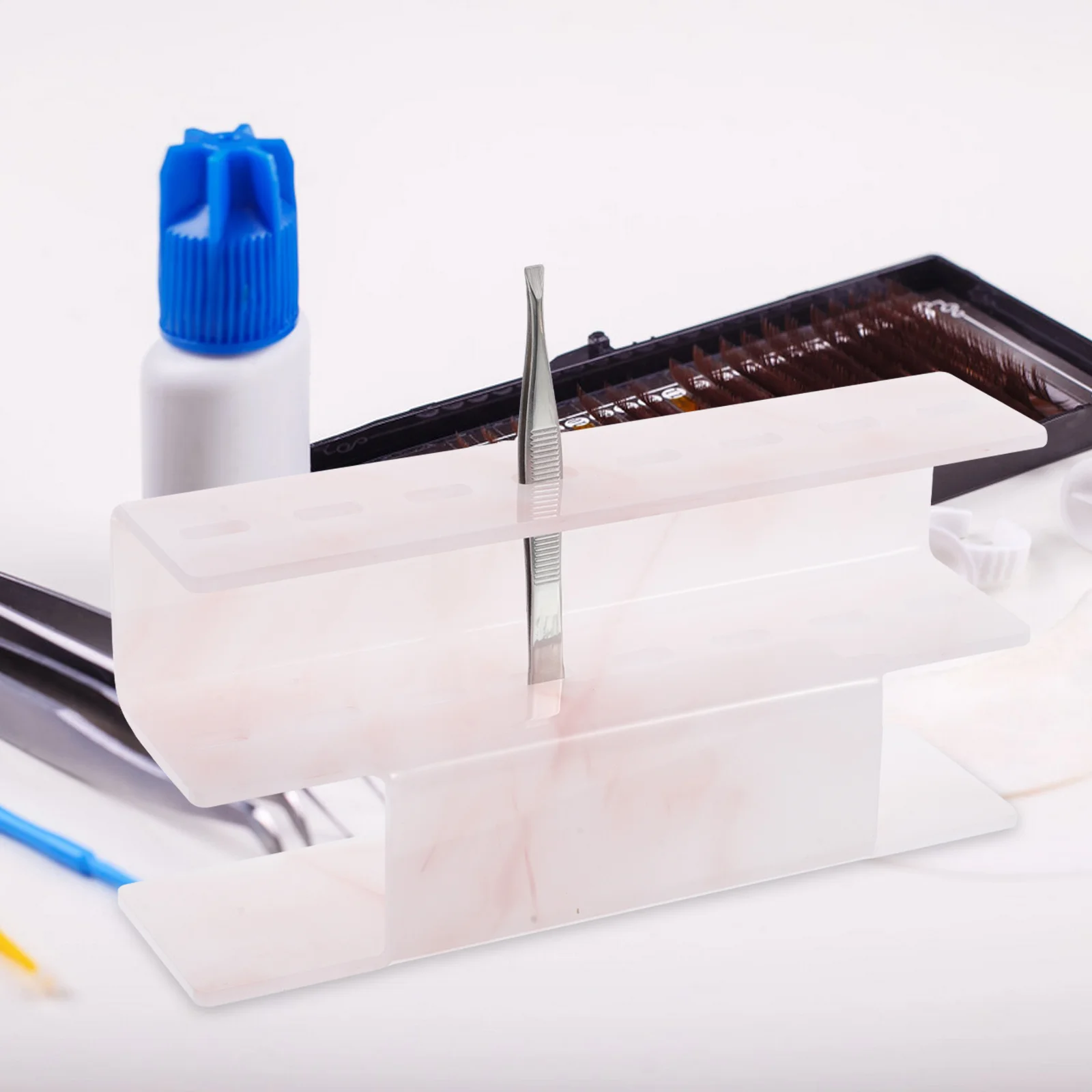 2 pezzi porta pinzette in acrilico supporto espositore organizzatore estensioni ciglia forniture rack di stoccaggio acrilico organizzare rack