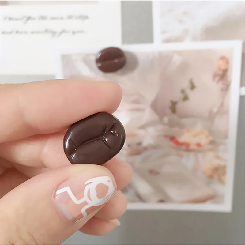 Mini Cute Coffee Bean Fridge Magnets Set Personality Creative Photo Fixed Magnet Imitation Food Stickers Home Office Decoration