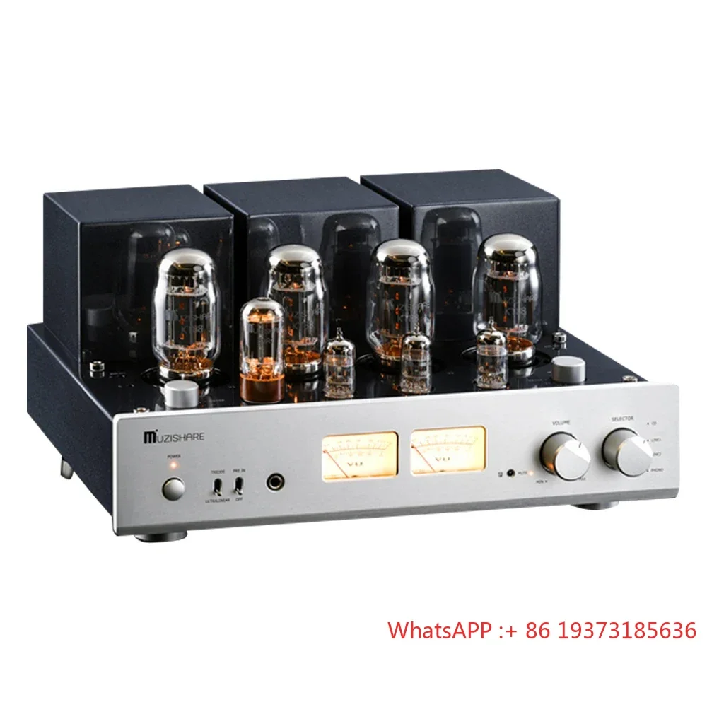 Excellent Balanced Version With Remote,MUZISHARE X7 Electronic Tube Power Amplifier,12AX7*1.12AU7*2,KT88*4,5AR4*1,Good Voice