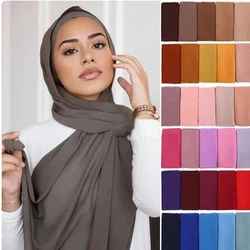 Classic Muslim Girl Chiffon Hijab Scarf Women Long Head Wrap For Women Wedding Hijabs Scarves Veil 180*70cm Headscarf