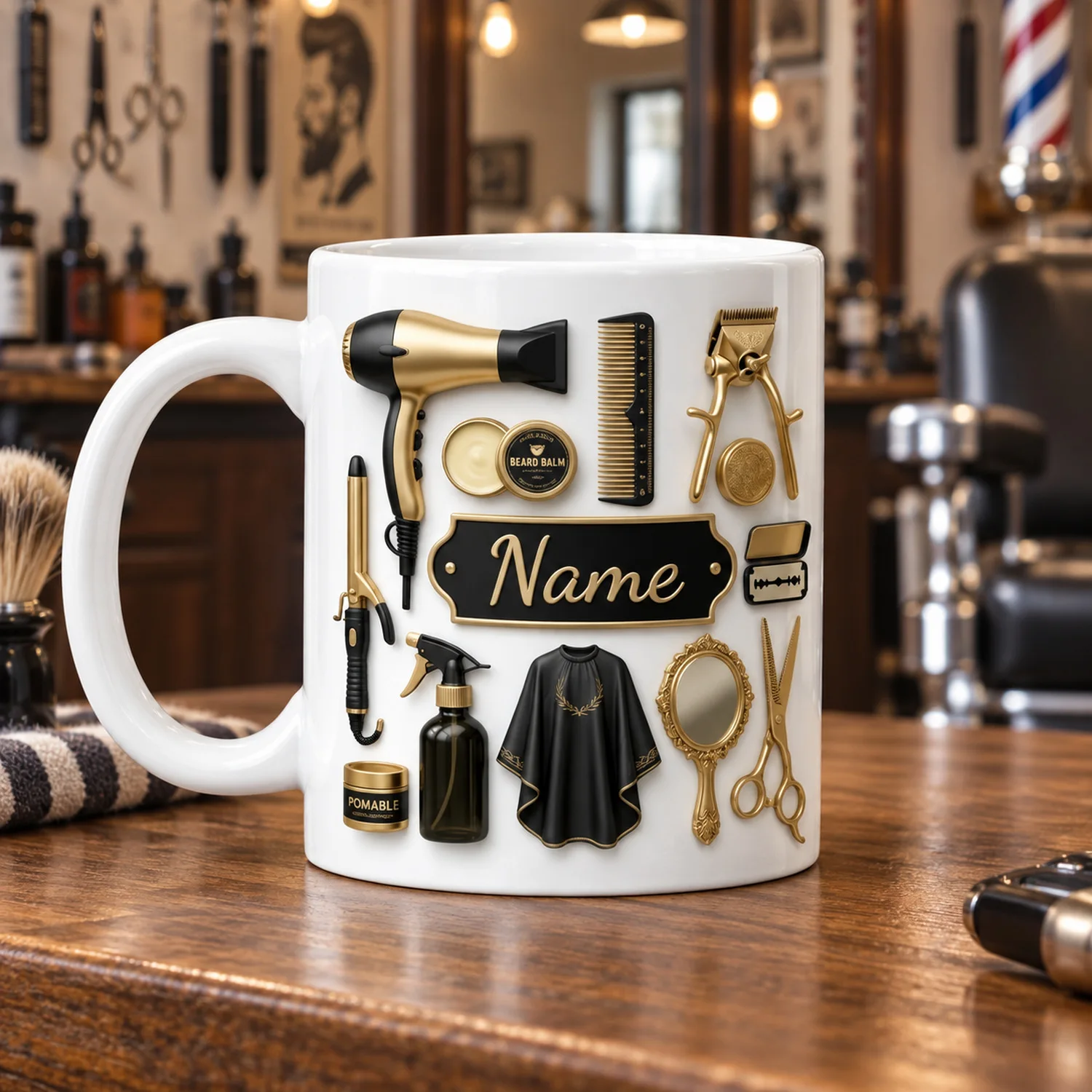 แก้วกาแฟลายช่างตัดผมสั่งทำพิเศ - Coffee Tea Name บทวิจารณ์และราคา