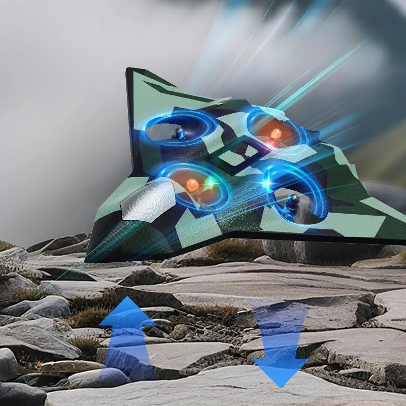 2.4G remote control fighter electric foam glider stunt tumbling UAV hovering helicopter with LED colorful lights aircraft model