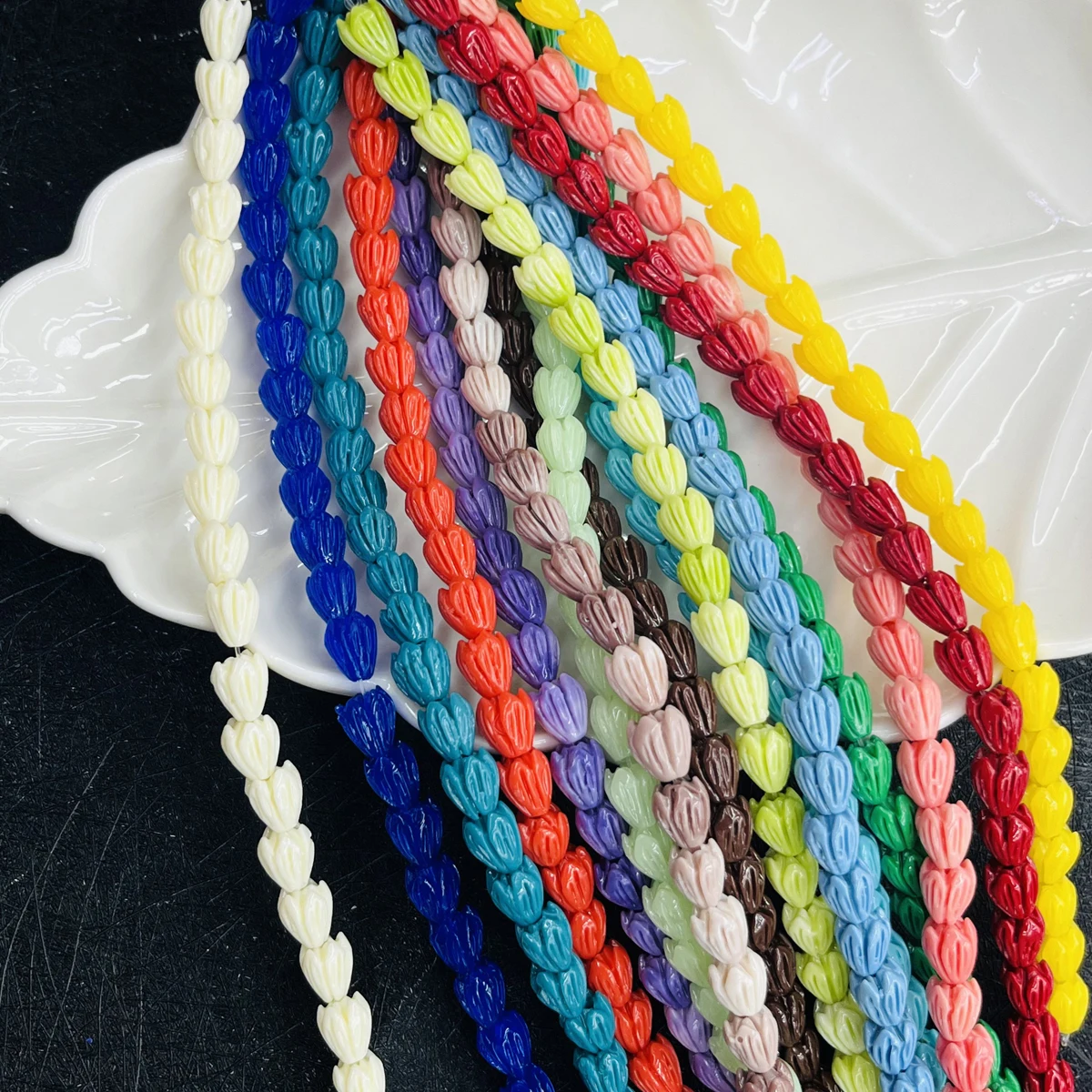 8x7mm Flower-shaped Strand Beads Natural Shell Imitation Coral Semi-finished Beads for Jewellery Making DIY Bracelet Accessory